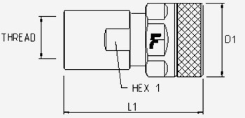 Coupleur/Valve fixe - 3/4 BSP - VCR - Débit 90 L/mn - PS 350 Bar